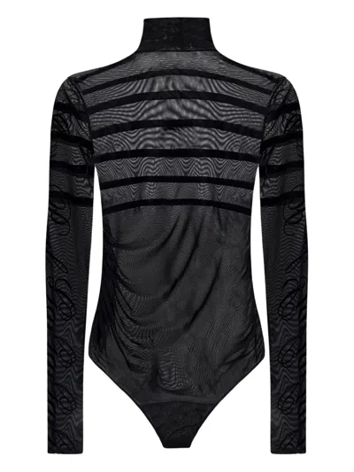 Jean Paul Gaultier Striped Mesh Bodysuit