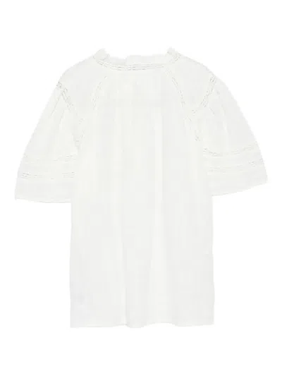 Ba&sh Baria Lace-trimmed Puff-sleeve Top In White