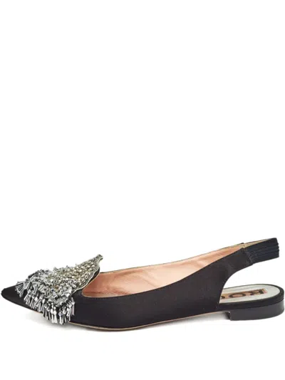 Pre-owned Rochas Vintage Beaded Slingback Ballet Flats