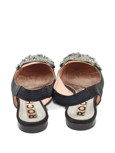 Pre-owned Rochas Vintage Beaded Slingback Ballet Flats