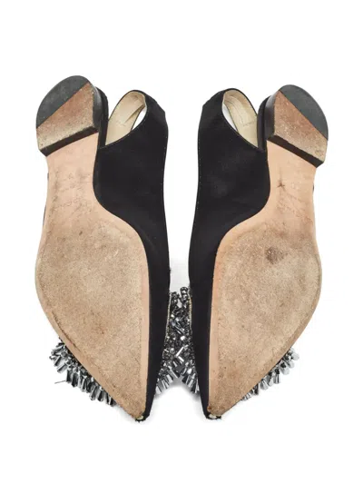 Pre-owned Rochas Vintage Beaded Slingback Ballet Flats