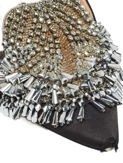 Pre-owned Rochas Vintage Beaded Slingback Ballet Flats