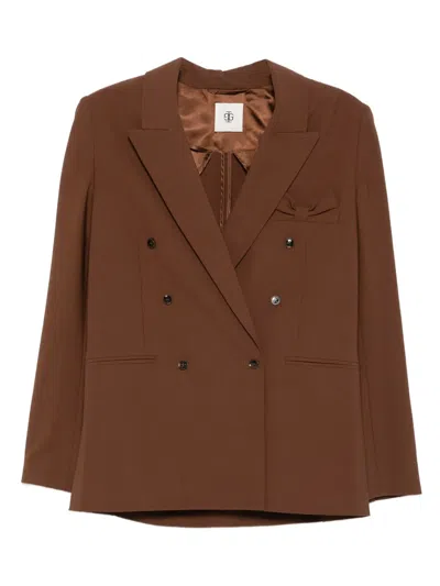 The Garment Bow-detail Blazer In Brown