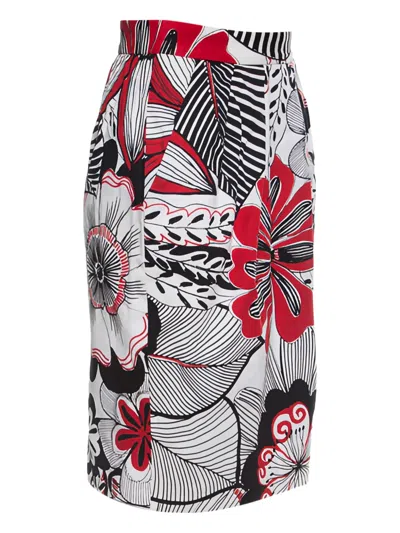Pre-owned Dolce & Gabbana Floral-print Midi Skirt