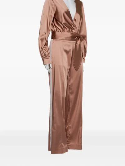 Pre-owned Simkhai Wraparound Satin Two-piece Set