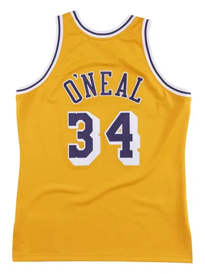 Mitchell & Ness Nba Authentic Shaquille Oneal Los Angeles Lakers 1996-97 Jersey In Yellow