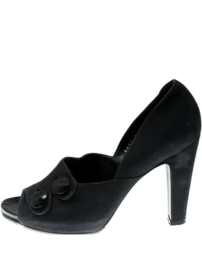 Pre-owned Sergio Rossi Vintage 105mm Peep-toe Suede Pumps