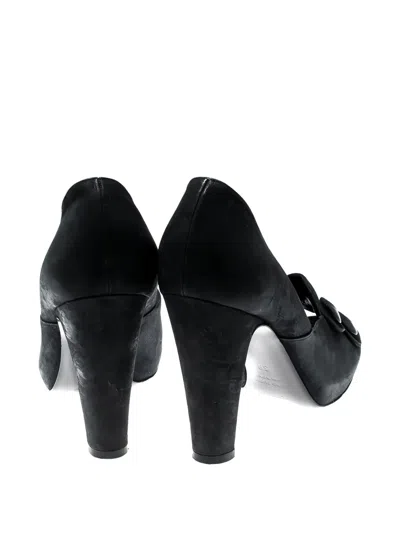 Pre-owned Sergio Rossi Vintage 105mm Peep-toe Suede Pumps