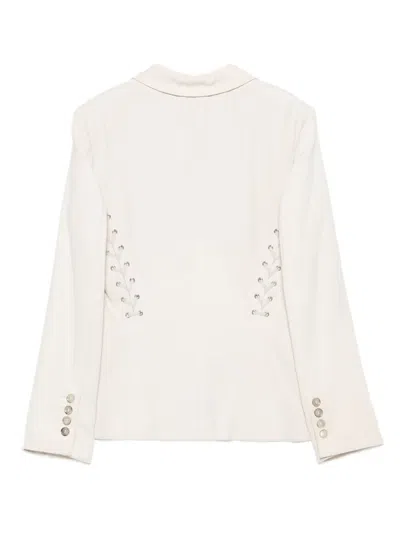 Pre-owned Gucci 2000s Lace-up Satin Blazer