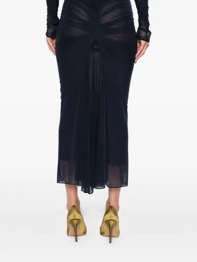 Mugler Knee Length And Midi Skirt In Blue
