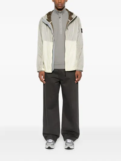 Stone Island Hooded Panelled Jacket In Multi