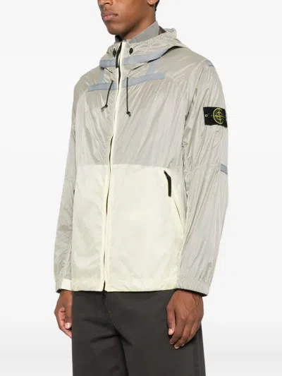 Stone Island Hooded Panelled Jacket In Multi