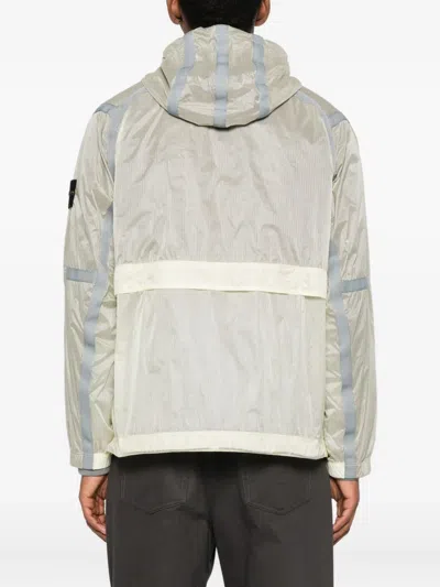 Stone Island Hooded Panelled Jacket In Multi