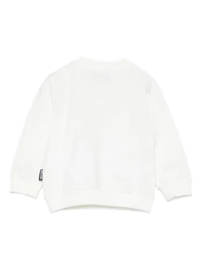 Moschino Teddy-embroidered Sweatshirt In White