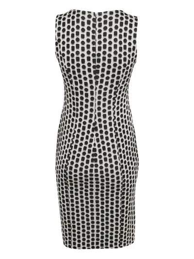 Pre-owned Armani Vintage Geometric-pattern Sleeveless Dress In White