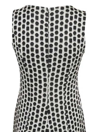 Pre-owned Armani Vintage Geometric-pattern Sleeveless Dress In White