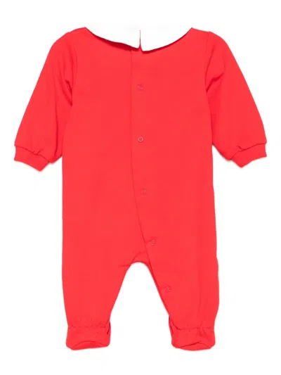 Moschino Teddy-print Jumpsuit In Red