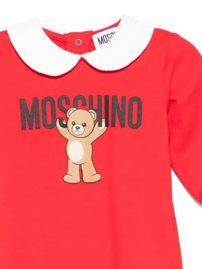 Moschino Teddy-print Jumpsuit In Red
