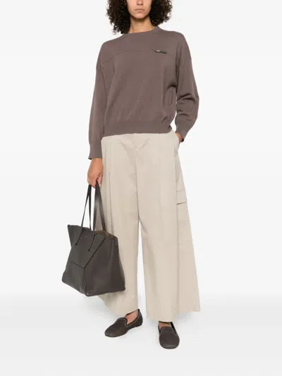 Brunello Cucinelli Relaxed-fit Cashmere Sweater With Classic Silhouette In Brown