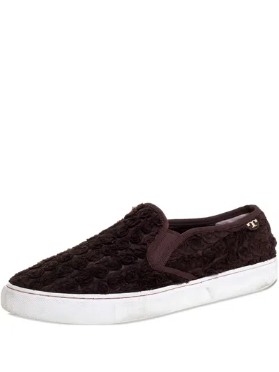 Pre-owned Tory Burch Rosette Slip-on Sneakers