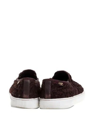 Pre-owned Tory Burch Rosette Slip-on Sneakers