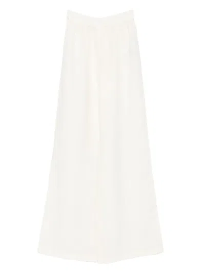 120% Lino Elastic-waist Trousers In White