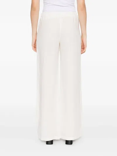 120% Lino Elastic-waist Trousers In White