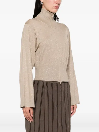 Brunello Cucinelli Zip-fastening Cardigan In Neutral