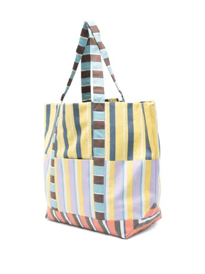 Epice Medium Striped Panelled Tote Bag