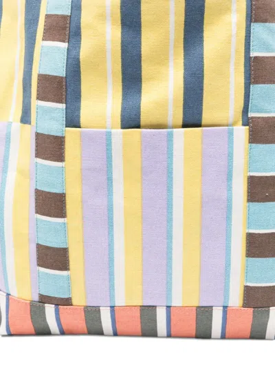 Epice Medium Striped Panelled Tote Bag