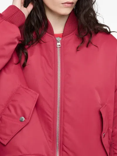Jw Anderson Oversized Curved Hem Bomber Jacket Ruby In Pink