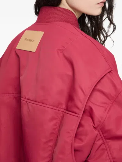 Jw Anderson Oversized Curved Hem Bomber Jacket Ruby In Pink