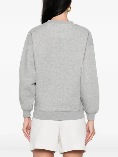 Anine Bing Grey Crew Neck Sweatshirt With Bold Lettering In Gray