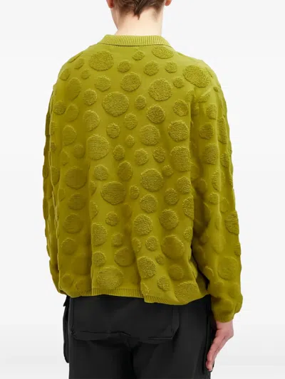 Brain Dead Polka-dot Polo Sweater In Green