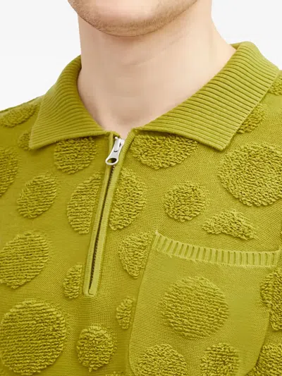 Brain Dead Polka-dot Polo Sweater In Green