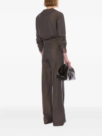 Alberta Ferretti Ruched-detailing Blouse In Brown