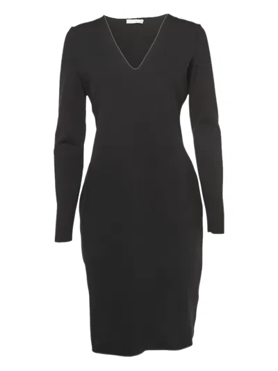 Pre-owned The Row Long-sleeve Cotton Dress In Black