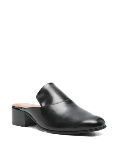 Anne Thomas 40mm Leather Block-heel Mules