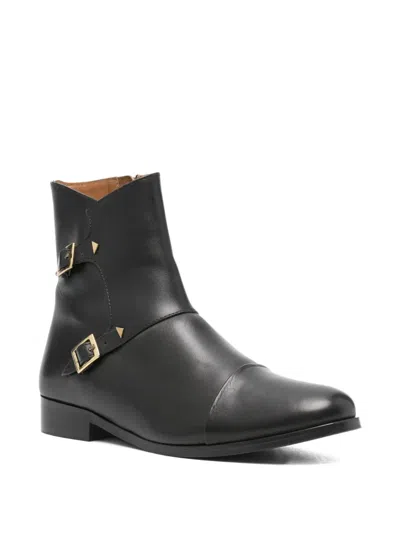 Anne Thomas Mr. Thomas Double-buckle Studded Ankle Boots