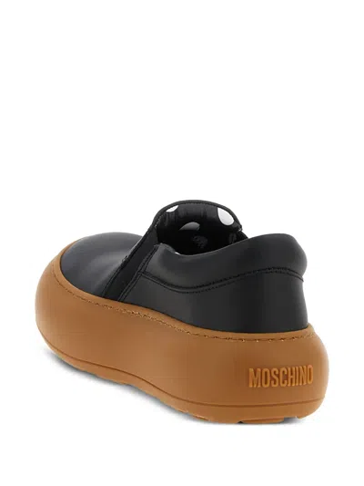 Moschino Slip-on Sneakers Sole Contrasting In Black