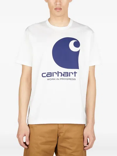 Junya Watanabe X Carhartt Printed T-shirt With Round Neck In White