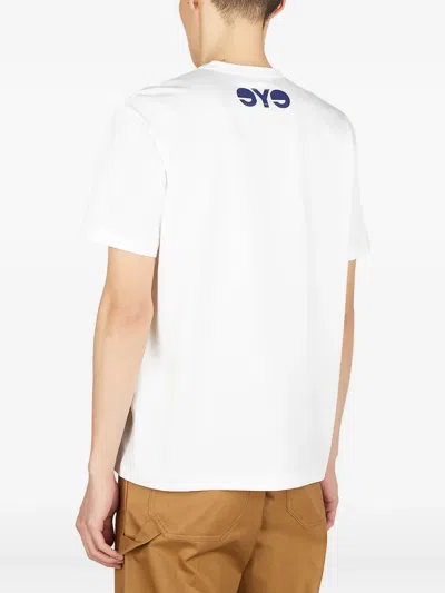 Junya Watanabe X Carhartt Printed T-shirt With Round Neck In White