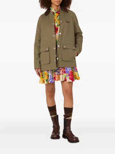Moschino Floral-print Ruffled Mini Dress In Multi