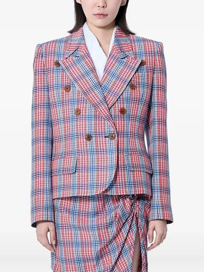 Vivienne Westwood Check-pattern Double-breasted Blazer In Multi
