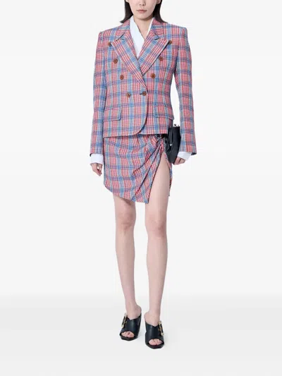 Vivienne Westwood Check-pattern Double-breasted Blazer In Multi