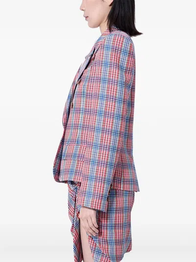 Vivienne Westwood Check-pattern Double-breasted Blazer In Multi