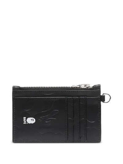 A Bathing Ape Camo-pattern Zip Cardholder
