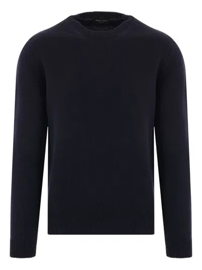 Roberto Collina Crewneck Knitted Sweater In Black