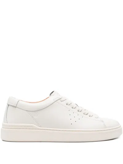 Clarks Craft Leather Perforated Sneakers In White