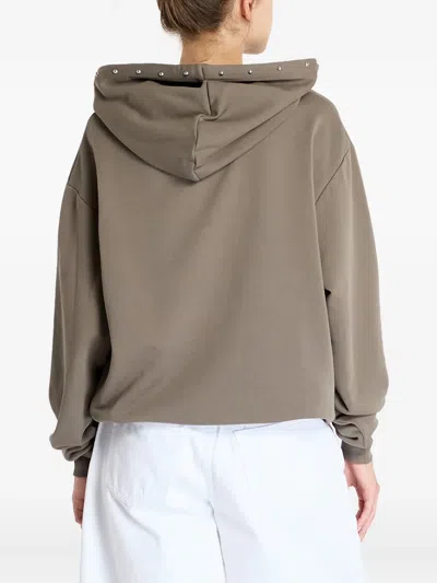 Dime Cursive Studded Hoodie In Brown